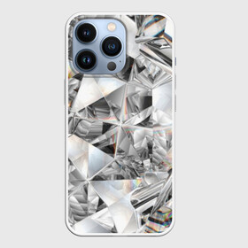Чехол для iPhone 13 Pro с принтом Бриллиантовый блеск в Санкт-Петербурге,  |  | cut | diamond | gem | glitter | jewel | kaleidoscope | luxury | shine | sparkle | white | алмаз | белый | блеск | бриллиант | диамант | драгоценность | драгоценный камень | калейдоскоп | люкс | огранка | роскошь | сверкать | сияние