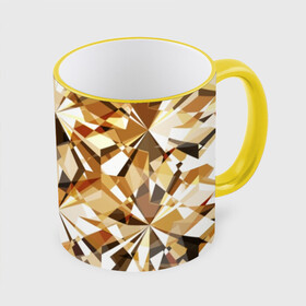 Кружка с полной запечаткой с принтом Желтые бриллианты в Санкт-Петербурге, керамика | ёмкость 330 мл | cut | diamond | gem | glitter | gold | jewel | kaleidoscope | luxury | shine | sparkle | white | yellow | алмаз | белый | блеск | бриллиант | диамант | драгоценность | драгоценный камень | желтый | золотой | калейдоскоп | люкс | огранка