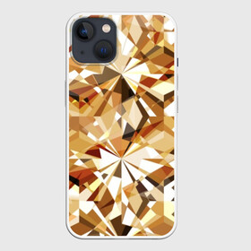 Чехол для iPhone 13 с принтом Желтые бриллианты в Санкт-Петербурге,  |  | cut | diamond | gem | glitter | gold | jewel | kaleidoscope | luxury | shine | sparkle | white | yellow | алмаз | белый | блеск | бриллиант | диамант | драгоценность | драгоценный камень | желтый | золотой | калейдоскоп | люкс | огранка