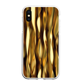 Чехол для iPhone XS Max матовый с принтом Золотые волны в Санкт-Петербурге, Силикон | Область печати: задняя сторона чехла, без боковых панелей | abstraction | cool | glitter | gold | lines | luxury | metal | ribbons | shine | texture | абстракция | блеск | волны | золото | круто | ленты | линии | металл | прикольно | роскошь | сиять | текстура