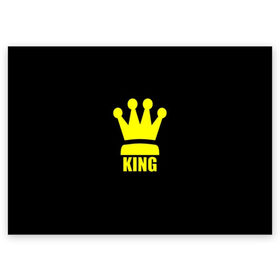 Поздравительная открытка с принтом King в Санкт-Петербурге, 100% бумага | плотность бумаги 280 г/м2, матовая, на обратной стороне линовка и место для марки
 | king | король | корона | прикол | шахматы