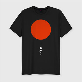 Мужская футболка хлопок Slim с принтом Солнечная система в Санкт-Петербурге, 92% хлопок, 8% лайкра | приталенный силуэт, круглый вырез ворота, длина до линии бедра, короткий рукав | арт | земля | космос | луна | планеты | сатурн | солнце | юпитер