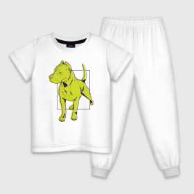 Детская пижама хлопок с принтом Питбуль в Санкт-Петербурге, 100% хлопок |  брюки и футболка прямого кроя, без карманов, на брюках мягкая резинка на поясе и по низу штанин
 | dog | pitbull | питбули | питбуль | собака | собаки