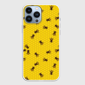 Чехол для iPhone 13 Pro Max с принтом Пчелы в сотах в Санкт-Петербурге,  |  | bee | beehive | brown | bug | honey | honeycomb | insect | toiler | yellow | букашка | желтый | коричневый | мёд | насекомое | пчела | соты | труженик | улей