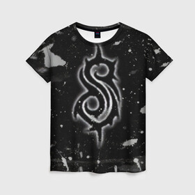 Женская футболка 3D с принтом Slipknot. в Санкт-Петербурге, 100% полиэфир ( синтетическое хлопкоподобное полотно) | прямой крой, круглый вырез горловины, длина до линии бедер | Тематика изображения на принте: 3d | slipknot | абстракция | брызги красок | гранж | лого | логотип | металл | музыка | ню метал группа | рок | слипкнот | текстура | эмблема
