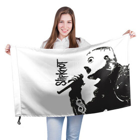 Флаг 3D с принтом Slipknot. в Санкт-Петербурге, 100% полиэстер | плотность ткани — 95 г/м2, размер — 67 х 109 см. Принт наносится с одной стороны | 3d | slipknot | гранж | металл | музыка | надпись | ню метал группа | рок | слипкнот