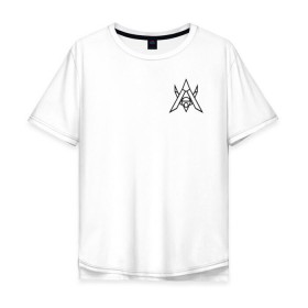 Мужская футболка хлопок Oversize с принтом ALAN WALKER (НА СПИНЕ) в Санкт-Петербурге, 100% хлопок | свободный крой, круглый ворот, “спинка” длиннее передней части | Тематика изображения на принте: 