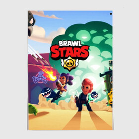 Постер с принтом BRAWL STARS в Санкт-Петербурге, 100% бумага
 | бумага, плотность 150 мг. Матовая, но за счет высокого коэффициента гладкости имеет небольшой блеск и дает на свету блики, но в отличии от глянцевой бумаги не покрыта лаком | brawl | bull | colt | crow | el primo | game | games | leon | moba | online | penny | poco | shelly | spike | star | stars | wanted | брав | бравл | браво | звезда | звезды | игра | игры | лого | моба | онлайн | старс