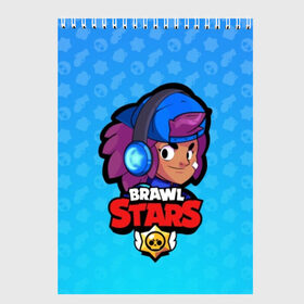 Скетчбук с принтом Shelly - BRAWL STARS в Санкт-Петербурге, 100% бумага
 | 48 листов, плотность листов — 100 г/м2, плотность картонной обложки — 250 г/м2. Листы скреплены сверху удобной пружинной спиралью | brawl | bull | colt | crow | el primo | game | games | leon | moba | online | penny | poco | shelly | spike | star | stars | wanted | брав | бравл | браво | звезда | звезды | игра | игры | онлайн | старс