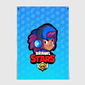 Постер с принтом Shelly - BRAWL STARS в Санкт-Петербурге, 100% бумага
 | бумага, плотность 150 мг. Матовая, но за счет высокого коэффициента гладкости имеет небольшой блеск и дает на свету блики, но в отличии от глянцевой бумаги не покрыта лаком | brawl | bull | colt | crow | el primo | game | games | leon | moba | online | penny | poco | shelly | spike | star | stars | wanted | брав | бравл | браво | звезда | звезды | игра | игры | онлайн | старс