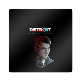 Магнит виниловый Квадрат с принтом Detroit: Become Human. в Санкт-Петербурге, полимерный материал с магнитным слоем | размер 9*9 см, закругленные углы | Тематика изображения на принте: become human | connor | dbh | dbhpk19 | detroit | detroit city | glitch | абстракция | геометрия | детройт | игра | коннор | надпись | стать человеком | текстура | треугольник | треугольники