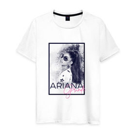 Мужская футболка хлопок с принтом Ariana Grande в Санкт-Петербурге, 100% хлопок | прямой крой, круглый вырез горловины, длина до линии бедер, слегка спущенное плечо. | ariana | ariana grande | ариана гранде