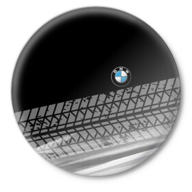 Значок с принтом BMW в Санкт-Петербурге,  металл | круглая форма, металлическая застежка в виде булавки | Тематика изображения на принте: bmw | авто | автомобиль | бмв | лого | логотип | машина | надпись | текстура