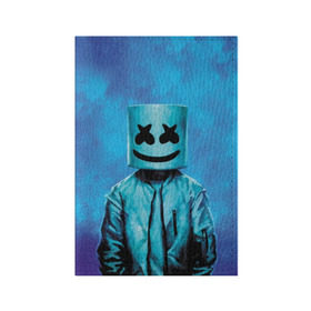 Обложка для паспорта матовая кожа с принтом Marshmello в Санкт-Петербурге, натуральная матовая кожа | размер 19,3 х 13,7 см; прозрачные пластиковые крепления | fortnite | joytime | marshmallow | marshmello | маршмелло | маршмеллоу | фортнайт