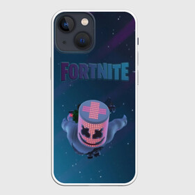 Чехол для iPhone 13 mini с принтом Fortnite x Marshmello (Smail). в Санкт-Петербурге,  |  | 3d | fortnite | marshmello | smail | абстракция | дизайн | звезды | игра | искусство | космос | маршмеллоу | надпись | смайл | стиль | текстура | эмблема