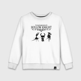 Детский свитшот хлопок с принтом HOLLOW KNIGHT в Санкт-Петербурге, 100% хлопок | круглый вырез горловины, эластичные манжеты, пояс и воротник | game | gamer | hollow knight | logo | team cherry | игры | логотип | первонаж | рыцарь