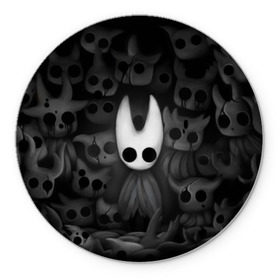 Коврик для мышки круглый с принтом Hollow Knight в Санкт-Петербурге, резина и полиэстер | круглая форма, изображение наносится на всю лицевую часть | Тематика изображения на принте: hollow knight | детская | для детей | игра | компьютерная игра | королевство | рыцарь | темный рыцарь | холлов кнайт | экшен