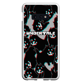 Чехол для Samsung S10E с принтом Undertale (Надоедливый пёс) в Санкт-Петербурге, Силикон | Область печати: задняя сторона чехла, без боковых панелей | Тематика изображения на принте: 3d | glitch | pixel | undertale | андертейл | без глаз | глитч | игра | надоедливая собака | надоедливый пес | надпись | пиксель | пикселя | подземная история | текстура