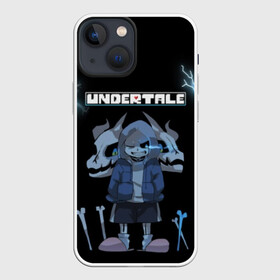 Чехол для iPhone 13 mini с принтом Undertale. в Санкт-Петербурге,  |  | 3d | hp | pixel | sans | undertale | абстракция | андертейл | геометрия | гроза | игра | кости | молния | надпись | пиксель | пикселя | подземная история | текстура