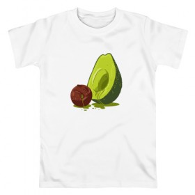 Мужская футболка хлопок с принтом Avocado R.I.P. в Санкт-Петербурге, 100% хлопок | прямой крой, круглый вырез горловины, длина до линии бедер, слегка спущенное плечо. | авокадо | арт | веган | вегетарианец | вкусняшка | еда | жиры | зеленый | зож | косточка | милый | овощи | пп | фрукты | юмор