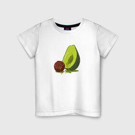 Детская футболка хлопок с принтом Avocado R.I.P. в Санкт-Петербурге, 100% хлопок | круглый вырез горловины, полуприлегающий силуэт, длина до линии бедер | Тематика изображения на принте: авокадо | арт | веган | вегетарианец | вкусняшка | еда | жиры | зеленый | зож | косточка | милый | овощи | пп | фрукты | юмор