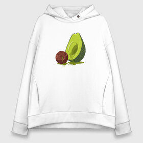 Женское худи Oversize хлопок с принтом Avocado R I P в Санкт-Петербурге, френч-терри — 70% хлопок, 30% полиэстер. Мягкий теплый начес внутри —100% хлопок | боковые карманы, эластичные манжеты и нижняя кромка, капюшон на магнитной кнопке | авокадо | арт | веган | вегетарианец | вкусняшка | еда | жиры | зеленый | зож | косточка | милый | овощи | пп | фрукты | юмор