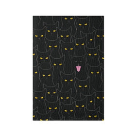 Обложка для паспорта матовая кожа с принтом Чёрные коты в Санкт-Петербурге, натуральная матовая кожа | размер 19,3 х 13,7 см; прозрачные пластиковые крепления | Тематика изображения на принте: black | cat | eyes | halloween | kitten | look | magic | muzzle | mysticism | witch | witchcraft | yellow | ведьма | взгляд | глаза | желтый | колдовство | кот | котёнок | котик | кошачья | магия | мистика | хэллоуин | черный