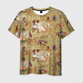 Мужская футболка 3D с принтом Египетские Боги в Санкт-Петербурге, 100% полиэфир | прямой крой, круглый вырез горловины, длина до линии бедер | beetle | boat | cat | cow | egypt | eye | falcon | gods | hieroglyph | osiris | papyrus | pharaoh | ra | river | scarab | styx | боги | глаз | египет | жук | иероглиф | корова | кот | лодка | око | осирис | папирус | ра | река | скарабей | сокол | стикс |