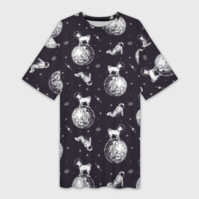 Платье-футболка 3D с принтом Собаки   астронавты в Санкт-Петербурге,  |  | astronaut | black | breed | chihuahua | dog | flight | galaxy | helmet | planet | space | spacesuit | white | астронавт | белый | галактика | космос | пёс | планета | полёт | порода | скафандр | собака | черный | чихуахуа | шлем