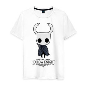 Мужская футболка хлопок с принтом Hollow Knight в Санкт-Петербурге, 100% хлопок | прямой крой, круглый вырез горловины, длина до линии бедер, слегка спущенное плечо. | hallownest | hollow knight | the knight | игры | компьютерная игра | реймер | рыцарь