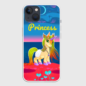 Чехол для iPhone 13 с принтом Единорог принцессы в Санкт-Петербурге,  |  | pony | грива | девочка | единорог | конь | копыта | красивая | лошадка | лошадь | милая | пони | природа закат | радуга