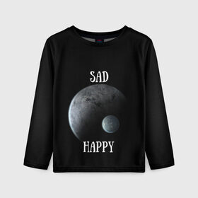 Детский лонгслив 3D с принтом Sad Happy в Санкт-Петербурге, 100% полиэстер | длинные рукава, круглый вырез горловины, полуприлегающий силуэт
 | jesus | rap | грустный | джизус | джизус возрождение | джизус рэпер | джизус ты ювелир | мерч | музыка | реп | рэп | счастливый