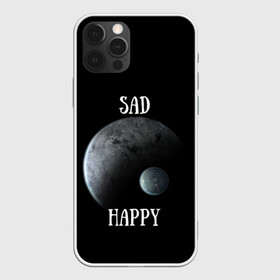 Чехол для iPhone 12 Pro с принтом Sad Happy в Санкт-Петербурге, силикон | область печати: задняя сторона чехла, без боковых панелей | jesus | rap | грустный | джизус | джизус возрождение | джизус рэпер | джизус ты ювелир | мерч | музыка | реп | рэп | счастливый
