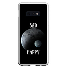 Чехол для Samsung S10E с принтом Sad Happy в Санкт-Петербурге, Силикон | Область печати: задняя сторона чехла, без боковых панелей | jesus | rap | грустный | джизус | джизус возрождение | джизус рэпер | джизус ты ювелир | мерч | музыка | реп | рэп | счастливый