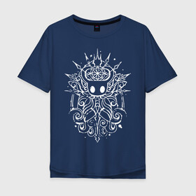 Мужская футболка хлопок Oversize с принтом Hollow Knight в Санкт-Петербурге, 100% хлопок | свободный крой, круглый ворот, “спинка” длиннее передней части | hallownest | hollow knight | the knight | игры | компьютерная игра | реймер | рыцарь