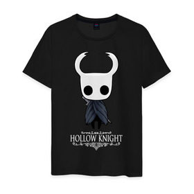 Мужская футболка хлопок с принтом Hollow Knight в Санкт-Петербурге, 100% хлопок | прямой крой, круглый вырез горловины, длина до линии бедер, слегка спущенное плечо. | hallownest | hollow knight | the knight | игры | компьютерная игра | реймер | рыцарь
