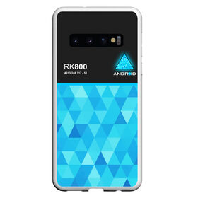 Чехол для Samsung Galaxy S10 с принтом RK800 КОННОР в Санкт-Петербурге, Силикон | Область печати: задняя сторона чехла, без боковых панелей | Тематика изображения на принте: action | ai | android | connor | dbhpk19 | detroit become human | rk 800 | rk 900 | андроиды | детектив | игра | интерактивное кино | кара | коннор | логотип | маркус | роботы | фирменный стиль | экшн