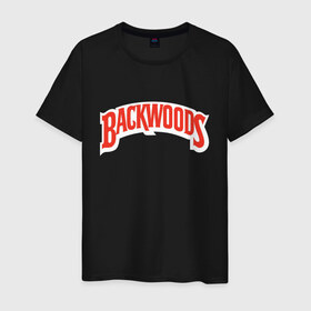 Мужская футболка хлопок с принтом backwoods в Санкт-Петербурге, 100% хлопок | прямой крой, круглый вырез горловины, длина до линии бедер, слегка спущенное плечо. | backwoods | баквудс | бренд | буквы | название | слово