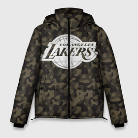 Мужская зимняя куртка 3D с принтом Los Angeles Lakers Camo в Санкт-Петербурге, верх — 100% полиэстер; подкладка — 100% полиэстер; утеплитель — 100% полиэстер | длина ниже бедра, свободный силуэт Оверсайз. Есть воротник-стойка, отстегивающийся капюшон и ветрозащитная планка. 

Боковые карманы с листочкой на кнопках и внутренний карман на молнии. | camo | lakers | los angeles lakers | nba | баскетбол | камуфляж | лос анджелес лейкерс | нба | спорт | хаки