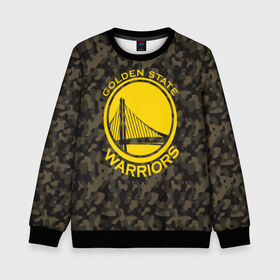 Детский свитшот 3D с принтом Golden State Warriors camo в Санкт-Петербурге, 100% полиэстер | свободная посадка, прямой крой, мягкая тканевая резинка на рукавах и понизу свитшота | Тематика изображения на принте: golden state | golden state warriors | nba | warriors | баскетбол | голден стэйт | голден стэйт уорриорз | камуфляж | нба | спорт | уорриорз camo | хаки