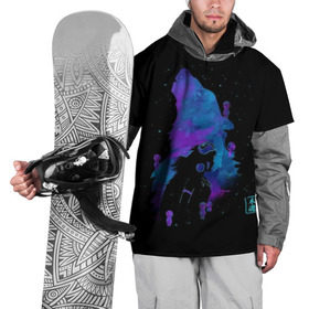 Накидка на куртку 3D с принтом Мятежный дух севера в Санкт-Петербурге, 100% полиэстер |  | Тематика изображения на принте: anime | meme | tokyo | аниме | звезды | иероглиф | манга | медведь | снег | стиль | фентези | япония