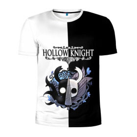 Мужская футболка 3D спортивная с принтом Hollow Knight (Black & White) в Санкт-Петербурге, 100% полиэстер с улучшенными характеристиками | приталенный силуэт, круглая горловина, широкие плечи, сужается к линии бедра | Тематика изображения на принте: game | hollow knight | hollow knight godmaster | hollow knight map | hollow knight ps4 | silksong | белый | зот могучий | игра | карта | королевство | метроидвания | полый король | приключения букашек | халлоунест | холлоу кнайт | черный