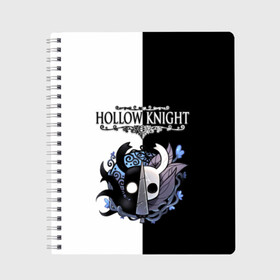 Тетрадь с принтом Hollow Knight (Black & White) в Санкт-Петербурге, 100% бумага | 48 листов, плотность листов — 60 г/м2, плотность картонной обложки — 250 г/м2. Листы скреплены сбоку удобной пружинной спиралью. Уголки страниц и обложки скругленные. Цвет линий — светло-серый
 | game | hollow knight | hollow knight godmaster | hollow knight map | hollow knight ps4 | silksong | белый | зот могучий | игра | карта | королевство | метроидвания | полый король | приключения букашек | халлоунест | холлоу кнайт | черный