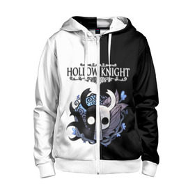 Детская толстовка 3D на молнии с принтом Hollow Knight (Black & White) в Санкт-Петербурге, 100% полиэстер |  манжеты и пояс оформлены широкой мягкой резинкой, двухслойный капюшон со шнурком для регулировки, спереди карманы и застежка-молния
 | game | hollow knight | hollow knight godmaster | hollow knight map | hollow knight ps4 | silksong | белый | зот могучий | игра | карта | королевство | метроидвания | полый король | приключения букашек | халлоунест | холлоу кнайт | черный