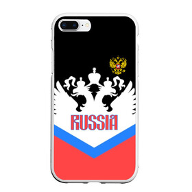 Чехол для iPhone 7Plus/8 Plus матовый с принтом HOCKEY RUSSIA в Санкт-Петербурге, Силикон | Область печати: задняя сторона чехла, без боковых панелей | hockey | russia | sport | герб | надписи | россия | сборная хоккея | символика | спорт | спортсмен | триколор | форма | хоккей | чемпионат | я русский