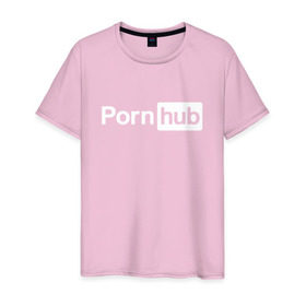 Мужская футболка хлопок с принтом PornHub в Санкт-Петербурге, 100% хлопок | прямой крой, круглый вырез горловины, длина до линии бедер, слегка спущенное плечо. | brazzers | браззерс