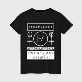 Женская футболка хлопок с принтом TWENTY ONE PILOTS (TOP) в Санкт-Петербурге, 100% хлопок | прямой крой, круглый вырез горловины, длина до линии бедер, слегка спущенное плечо | 21 pilots | 21p | bandito | blurryface | chlorine | joshua | music | ned | rock | top | trench | twenty one pilots | tyler | бандито | группа | музыка | нэд | рок | тренч