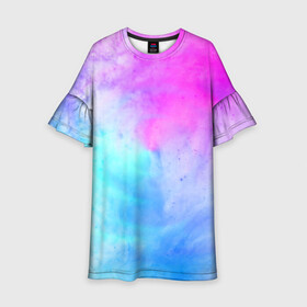 Детское платье 3D с принтом Лето в Санкт-Петербурге, 100% полиэстер | прямой силуэт, чуть расширенный к низу. Круглая горловина, на рукавах — воланы | tie dye | tie dye футболка | летняя футболка | розовый | синий | тай дай | тай дай футболка | фиолетовый | яркая футболка