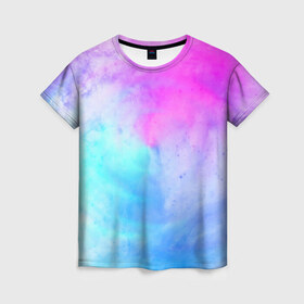 Женская футболка 3D с принтом Лето в Санкт-Петербурге, 100% полиэфир ( синтетическое хлопкоподобное полотно) | прямой крой, круглый вырез горловины, длина до линии бедер | tie dye | tie dye футболка | летняя футболка | розовый | синий | тай дай | тай дай футболка | фиолетовый | яркая футболка