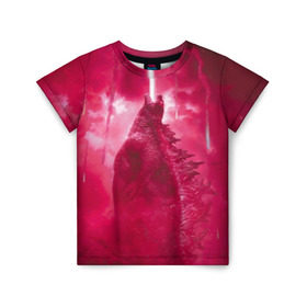 Детская футболка 3D с принтом Годзилла 2 в Санкт-Петербурге, 100% гипоаллергенный полиэфир | прямой крой, круглый вырез горловины, длина до линии бедер, чуть спущенное плечо, ткань немного тянется | godzilla | king of the monsters | годзила | годзилла 2 | король монстров
